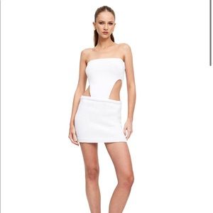 Lioness white knit dress with cutouts NWT